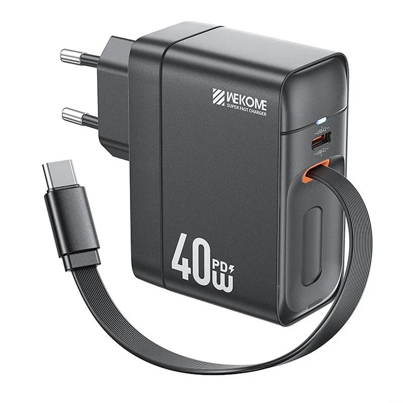 

Luxmoc 40W Fast Charger USB-C Type-C Retractable Charging Cable GaN Fast Charger For Apple Mobile Phone Notebook Laptop