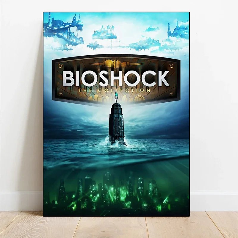 Game Popular Bioshock Poster Rapture Video Game Retro Canvas Painting HD Print Wall Art Picture for Living Room Game Room Decor