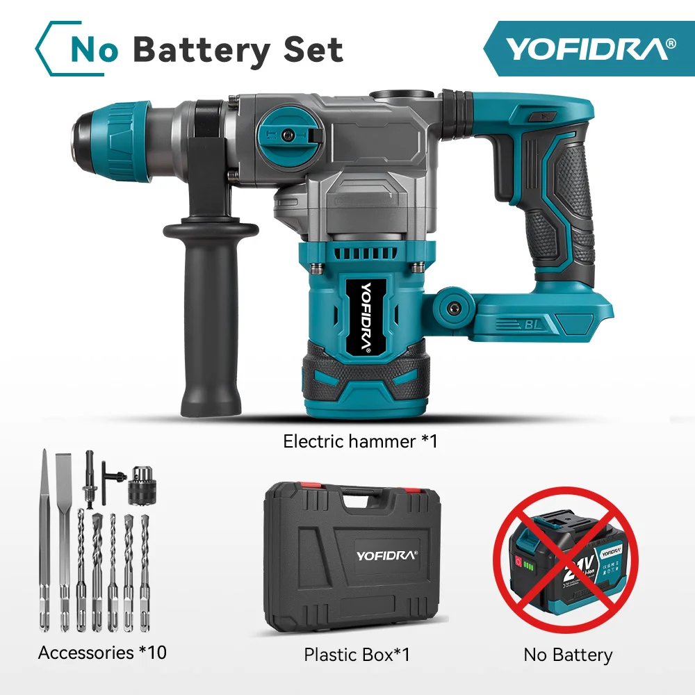 YOFIDRA 26MM Borstelloze Elektrische Slagboormachine 8000IPM Multischroevendraaier Rotatieboormachine Elektrisch Gereedschap voor Makita Accu