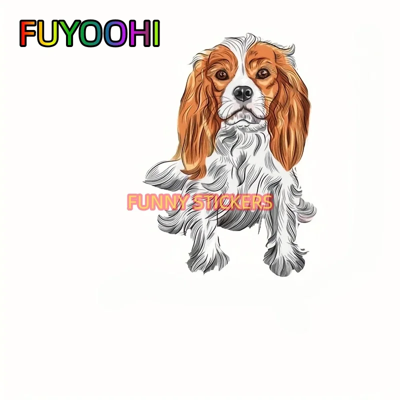 FUYOOHI Cavalier King Charles Spaniel perro Material de alta calidad pegatina de vinilo para coche
