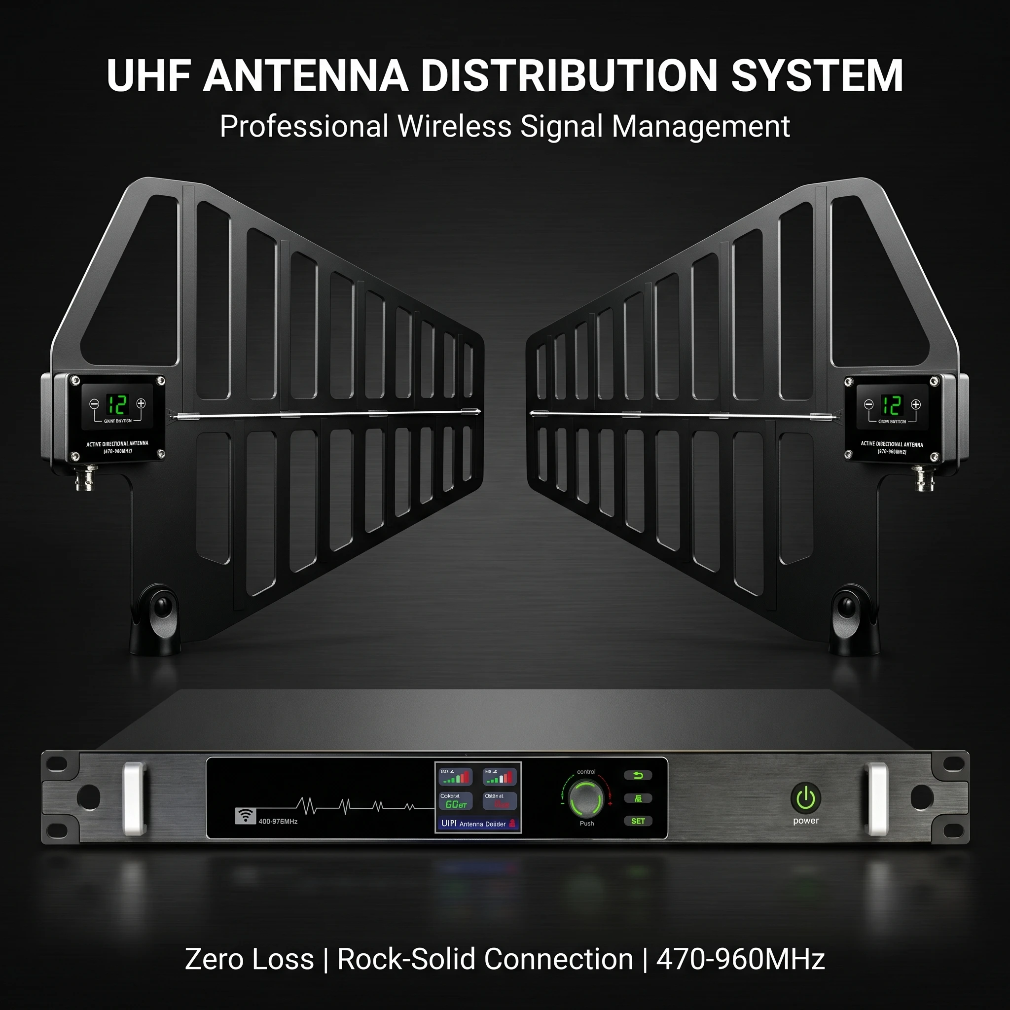 Paulkitson AT-10pro Antenna Distribution System 470-960MHz Zero Loss Rock-Solid Connection Professional Wireless Signal Booster