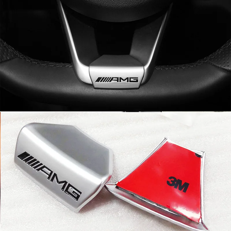 Car Emblem Steering Wheel Sticker Decoration Accessories For Mercedes Benz AMG Brabus Smart Maybach W204 GLC CLA W205 W203 W206