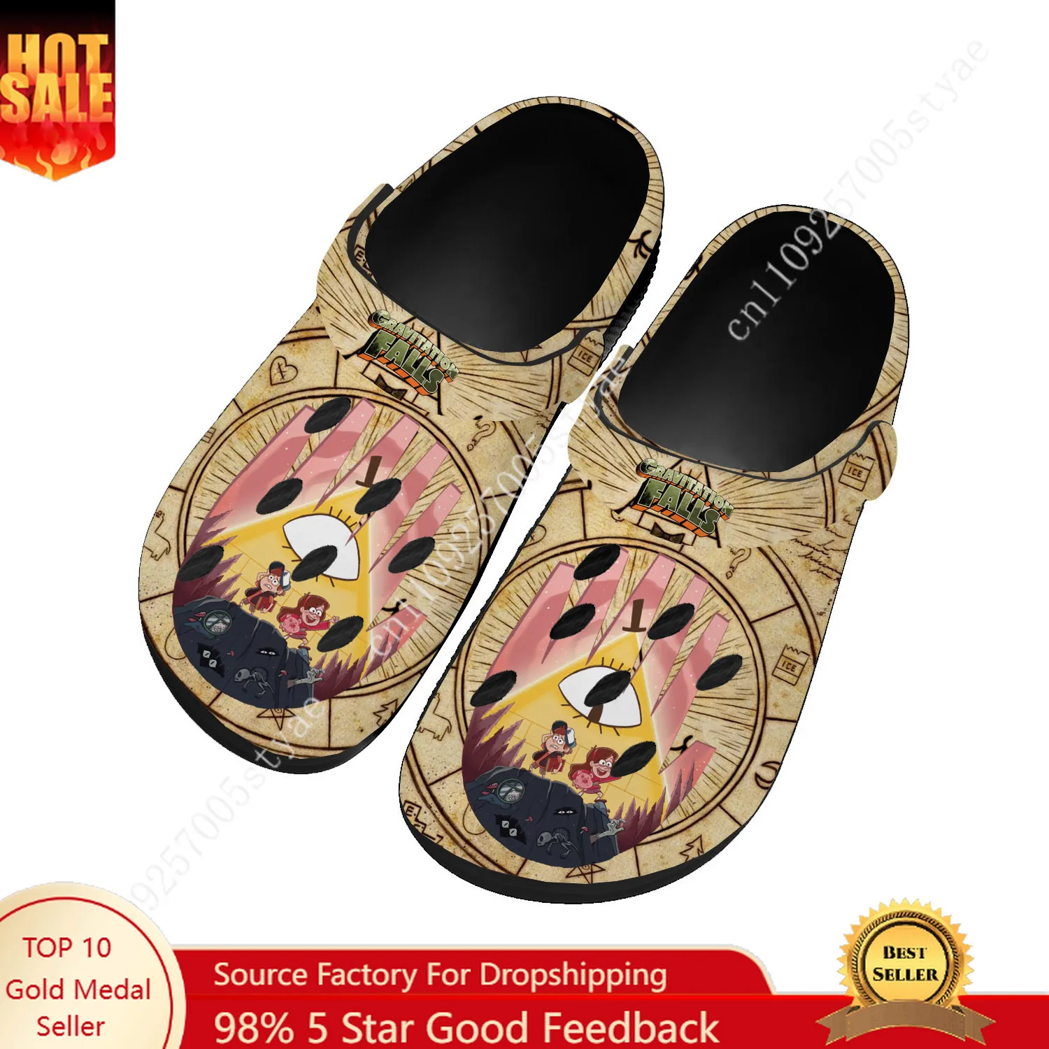 

Disney Gravity Falls Water Shoes Men Womens High Quality Fashion Home Garden Clogs Custom Sandals Beach Breathable Hole Slippers