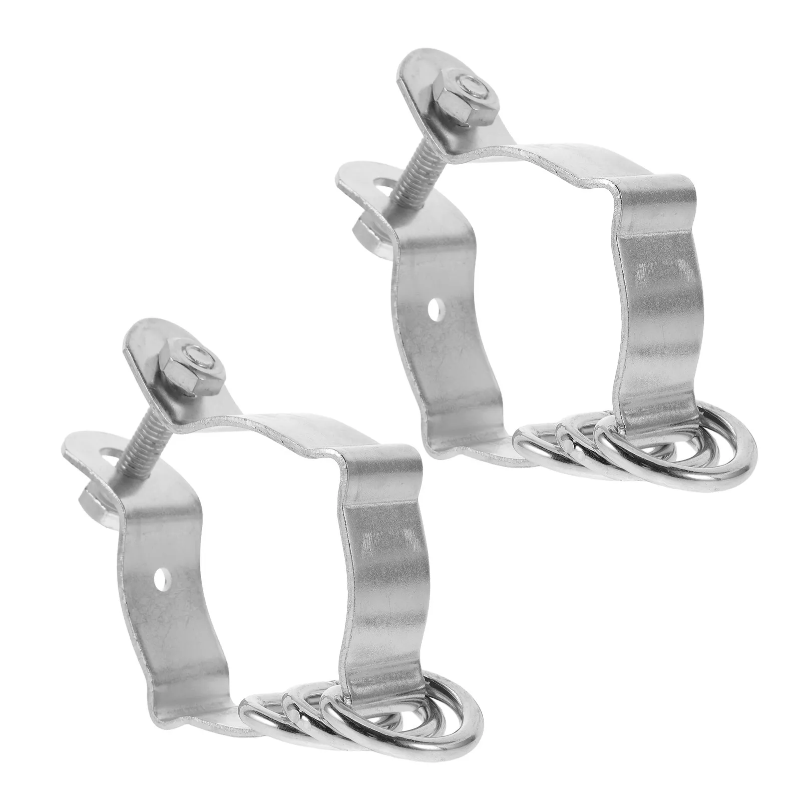 2Pcs Heavy Duty Sunshade Pole Clamp Metal Clamps for Shade Sail Poles Outdoor Canopy Support Clip Adjustable Corrosion Resistant