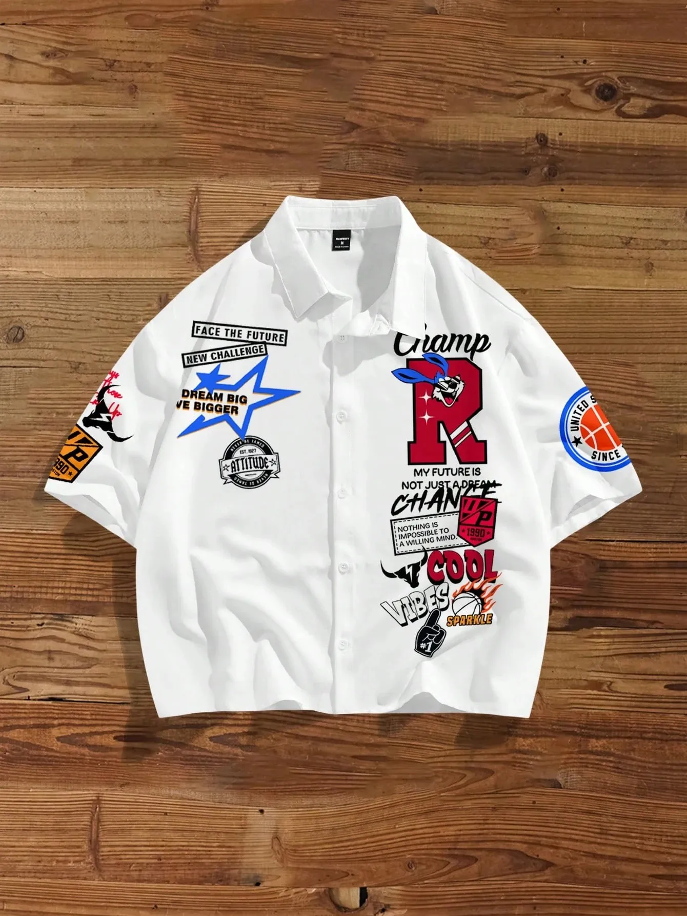 

2026 Summer New Style Men's Shirt - Street Casual Fashion Comfortable Soft Breathable Lightweight 3D Letter Pattern Print