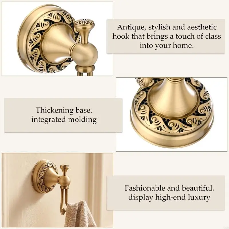 Ornamental Wall Hook for Towels Jackets Robes and Daily Storage JOMD