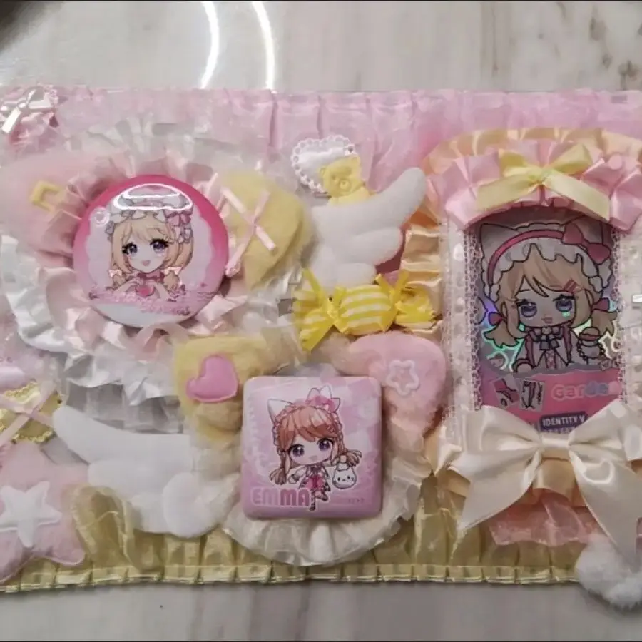 Cute Itabag Anime Badge Holder Set Kawaii Candy Ribbon Lace DIY Badge Holder Ita Bag Insert Accessories Badge Display Board