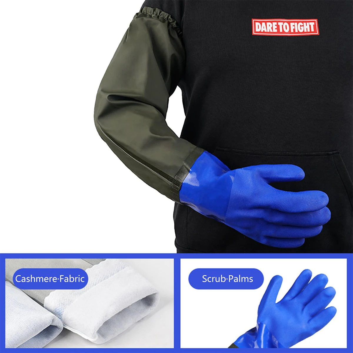 Rubber Gloves Rubber Gloves Long Aquatic Industry Gloves Long Gloves 70cm With Arm Guards Thickened Gloves Water Operations