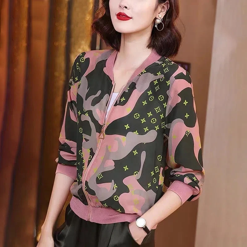 

Fashion Jacket Female Spring Autumn 2023 Summer UV Protection Joker Short Chiffon Sunscreen Clothing Female Top Thin Shirt Top