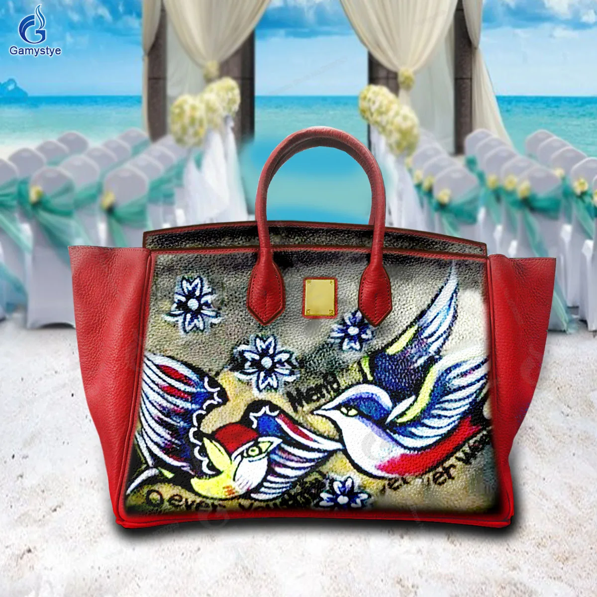 

Art Oil Graffiti Painted Two colorful birds Handbags Ladies Designer Brand Handbags High Quality Messenger Shoulder Bag Gamystye