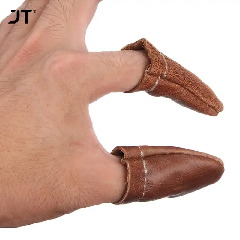 1/2Pcs Soft Leather Needle Felting Finger Protectors / Guards Thumb Index Finger Protection Guard Hand Craft Embroidery Tool