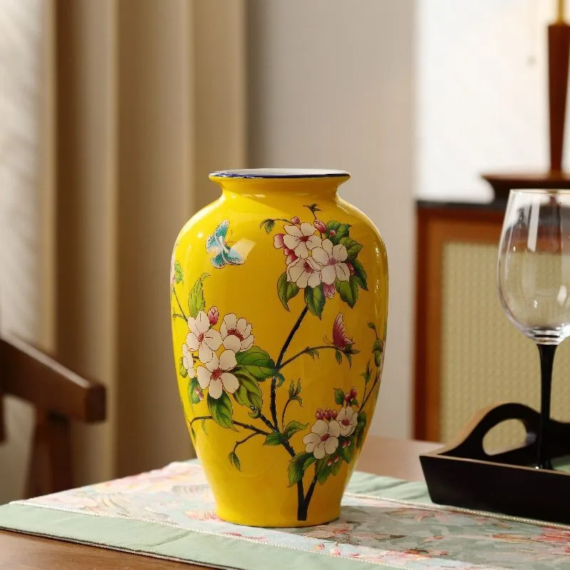 Vintage Ceramic Vase, Tsinghua Porcelain Antique Porcelain Vase, Chinese Style Vase, Water Tank