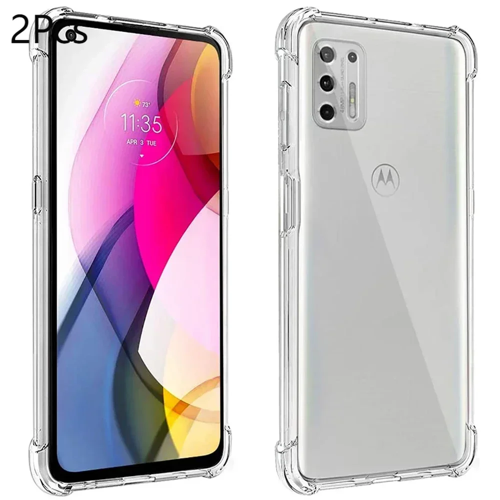 2pcs Clear Silicone Case For Motorola Moto G9 Plus G8Plus G8 Power G8Play Transparent Phone Case For Moto One Fusion moto Edge