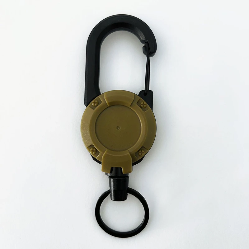 1Pc Anti-theft Metal Easy-to-pull Buckle Rope Elastic Keychain Sporty Retractable Key Ring Anti Lost Yoyo Ski Pass ID Card