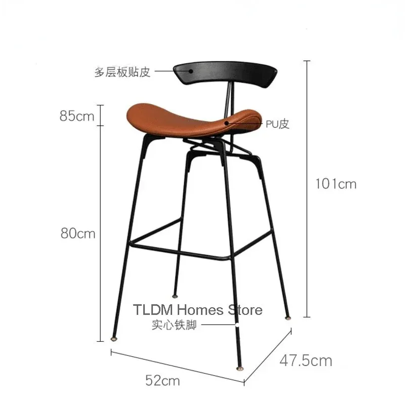 工業用鉄製バーチェア,背もたれの高い椅子,モダンなキッチン家具,ヴィンテージの北欧デザイナー,豪華なレセプション