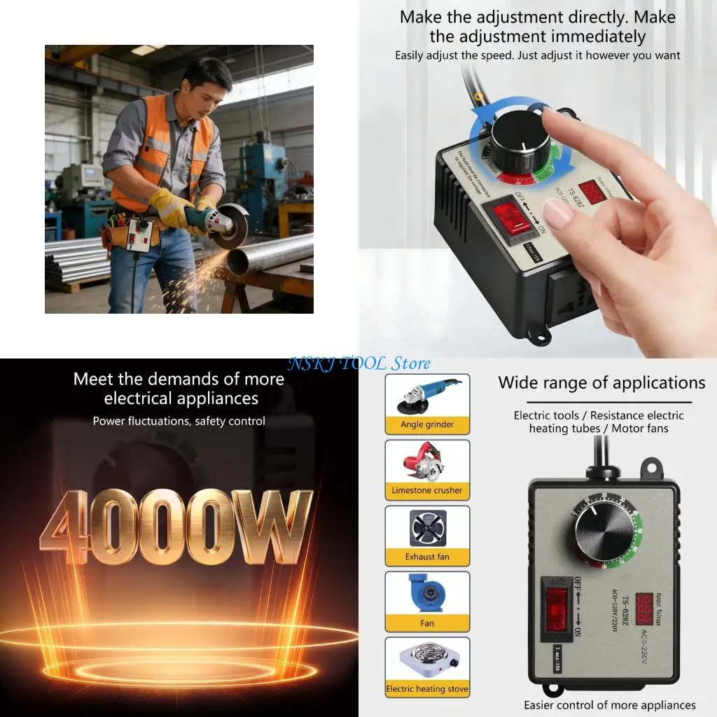 L8RC High Capacity Rotating Power Control Device Suitable For Angled Grinder Exhaust Fan Workshop Tool And Heating Appliances