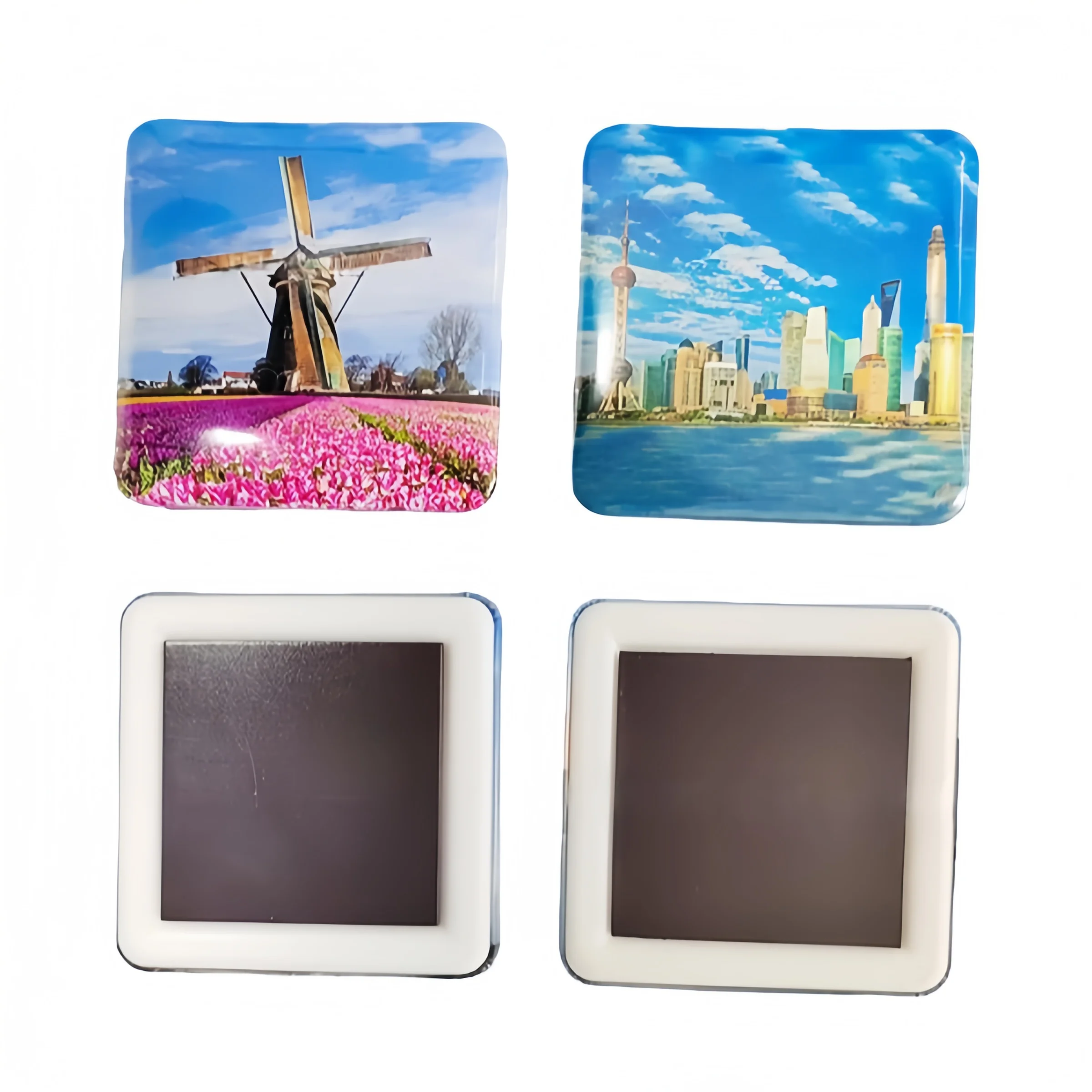 Custom Photo Fridge Magnet Button Maker - 50x50mm Square Hand Press Machine Kit - view 6
