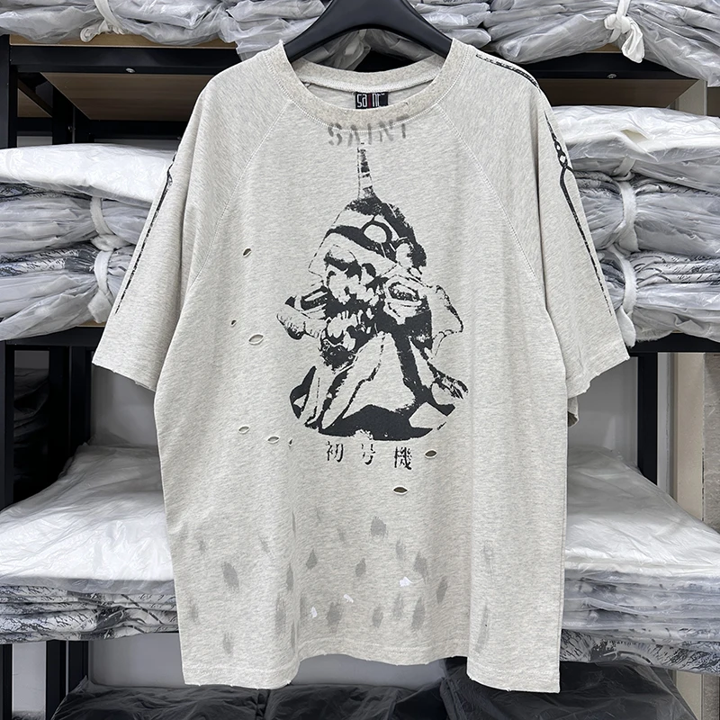 

New Century Collaboration Initial J Model Worn-In Look ort Sve T-irt ex Summer Faion round Ne Youth...