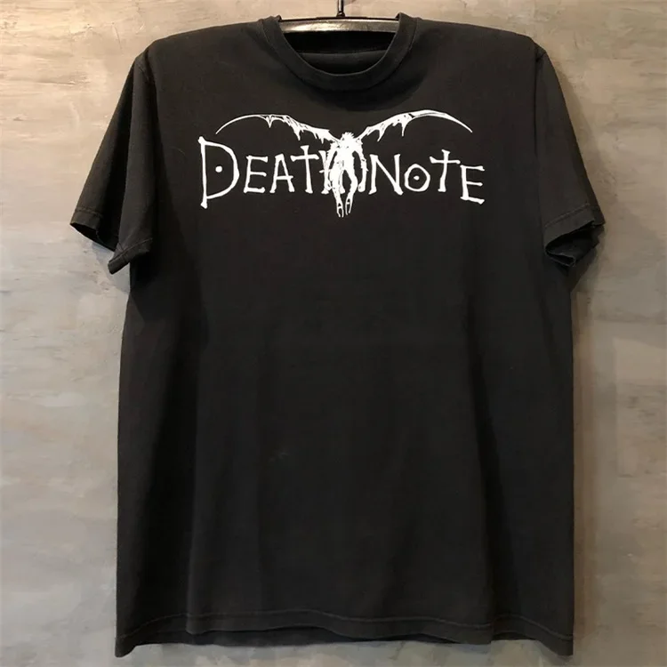 

2025 New Cotton Death Note Manga Doodle Art Design Sense Oldschool College Style Short-sleeved T-shirt Men and Women