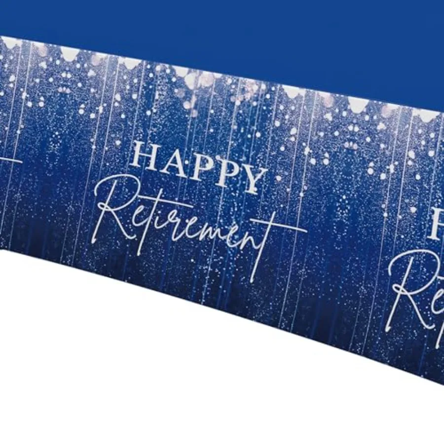 Blue Retirement Party Tablecloth Decorations Disposable Happy Retirement Party Supplies for Men Women Tablecover Retirement Tab