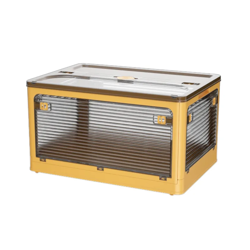 Baúl de almacenamiento plegable, caja de almacenamiento abierta, caja de almacenamiento transparente, organizador de ropa para el hogar, armario, plástico transparente de gran capacidad, 1 ud.