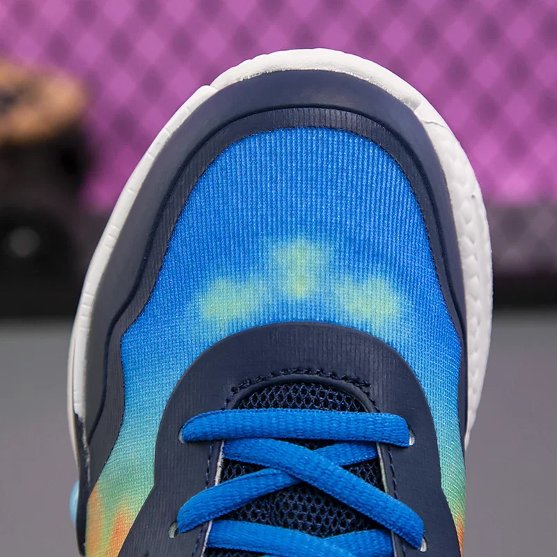 أحذية كرة السلة للأطفال للأولاد أحذية رياضية شبكية قابلة للتنفس للفتيات أحذية مسطحة مضادة للانزلاق لتدريب الأطفال أحذية رياضية في الهواء الطلق