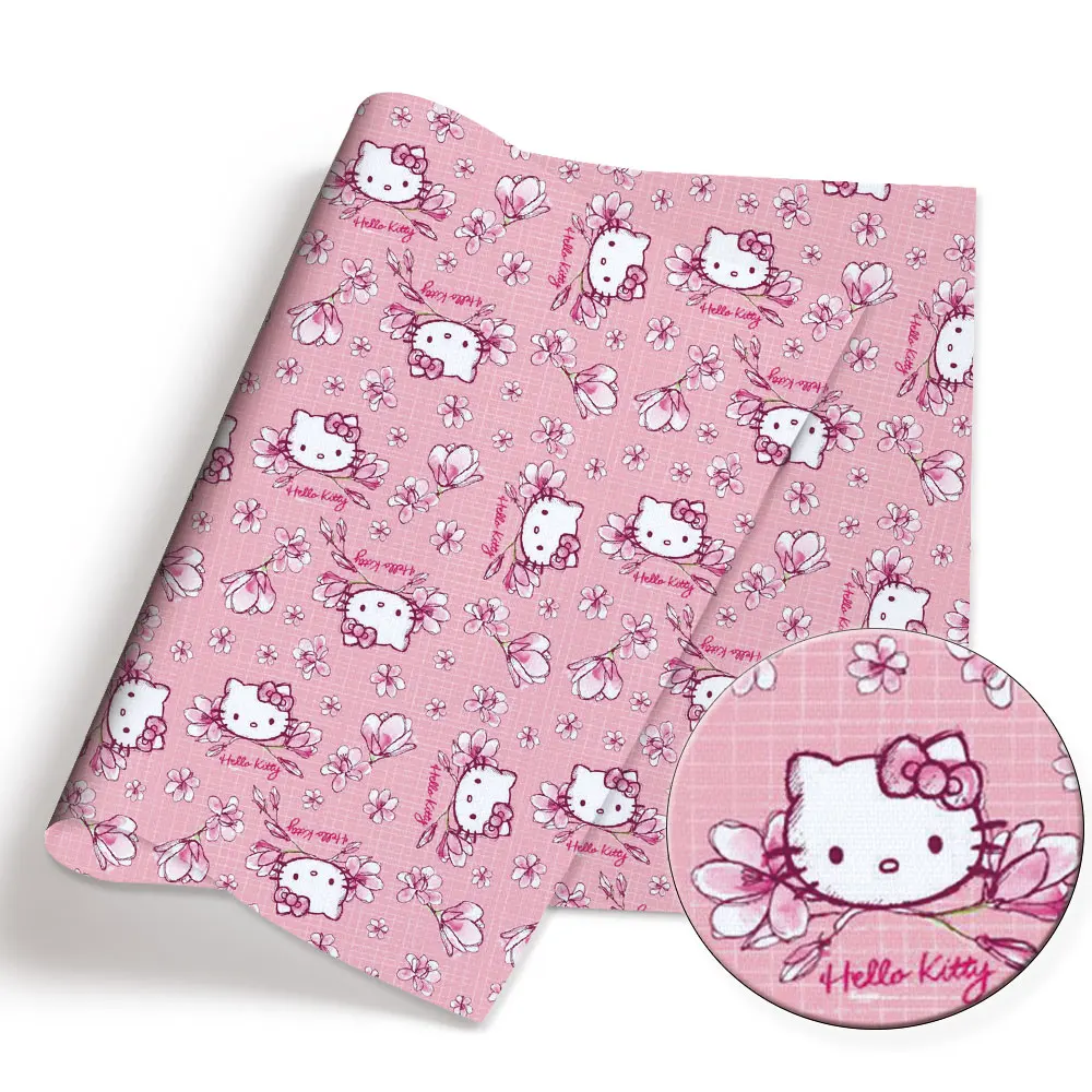 Hello Kitty 140x50CM Cartoon Polyester cotton fabric Patchwork Tissue Kid Home Textile Sewing Doll Dress Curtain cotton Fabric