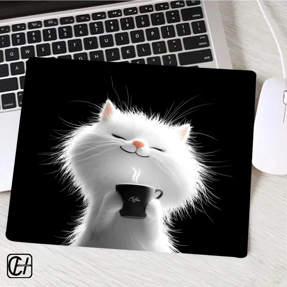 Funny Cat Mouse Pad large square computer office gaming desk mat rubber anti-slip mouse pad small decorative desk mat XAXC