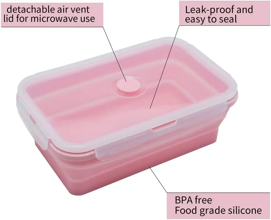 Contenitori Pieghevoli In Silicone Per Alimenti – Set Da 4 (350-1200 Ml) – Grigio