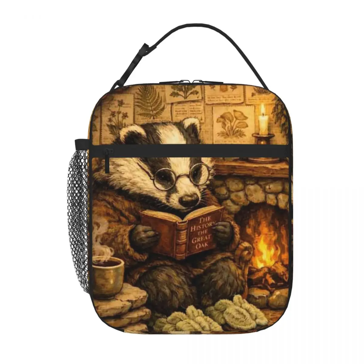 Bestselling The Badger S Rainy-Day Library - Cottagecore Animals Workwear Cooler Lunch Bag Fitness Snack Snack Bag