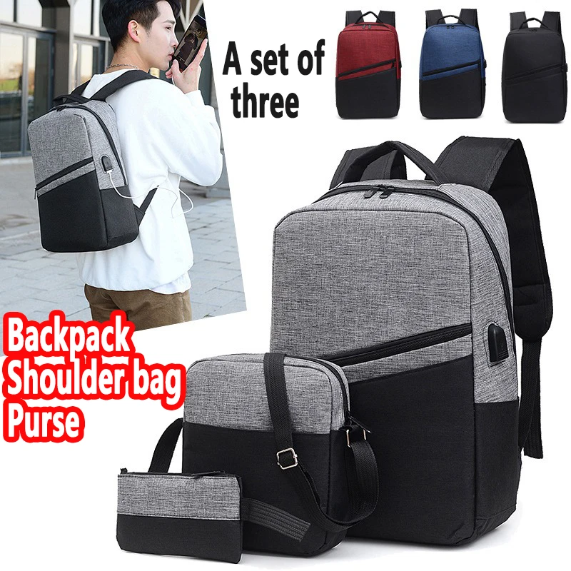 

Мужской деловой рюкзак с USB-зарядкой, повседневный школьный ранец в минималистичном стиле, модные компьютерные сумки