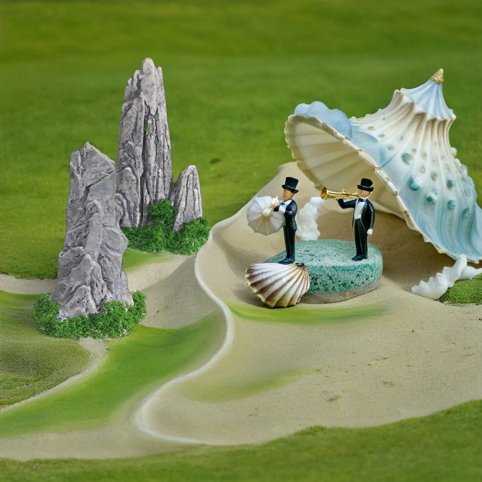 20Pcs Mini Resin Rockery Decor Artificial Mountain Landscape for Bonsai Terrarium Zen Garden Micro Landscape Aquarium Decoration