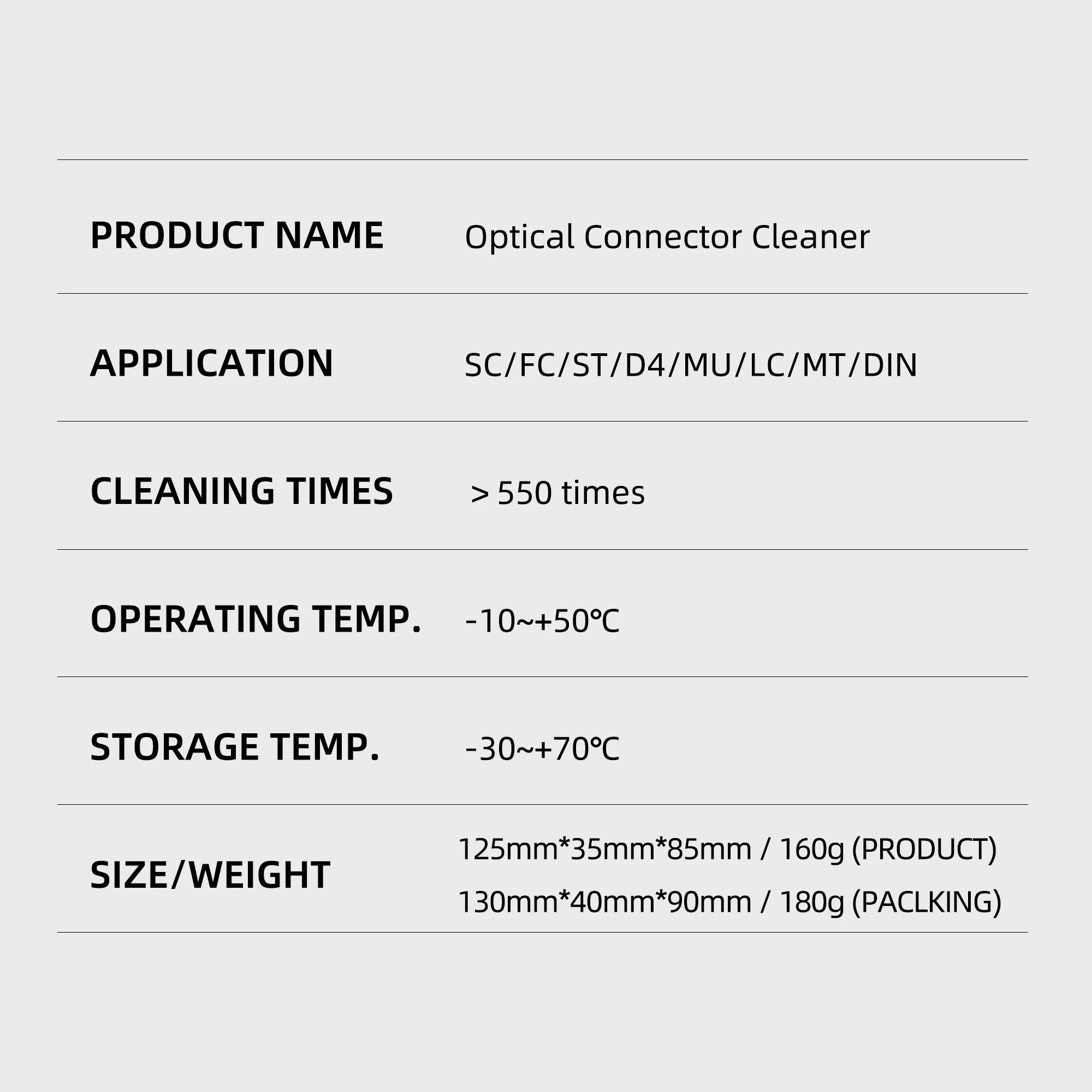 KELUSHI Fiber Optic Connector Cleaner One-Click Optical Cleaning for SC ST FC Cable And Connector Ferrule Reel Inspection Tool