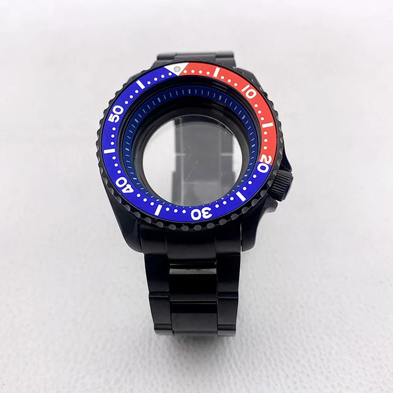 42mm Black NH35 SKX007 SRPD Watch Cases with 22mm Watch Strap Kits Fits NH35 4R 7S26 Automatic Movement Customizable