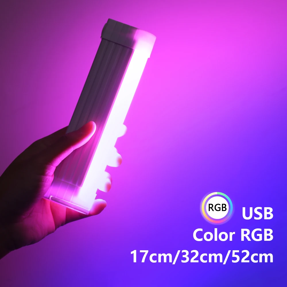 Handheld LED Fill Light USB Rechargable LED Light For Photography Lighting LED Video Light Flash Light Wand Colorful Selfie Lamp