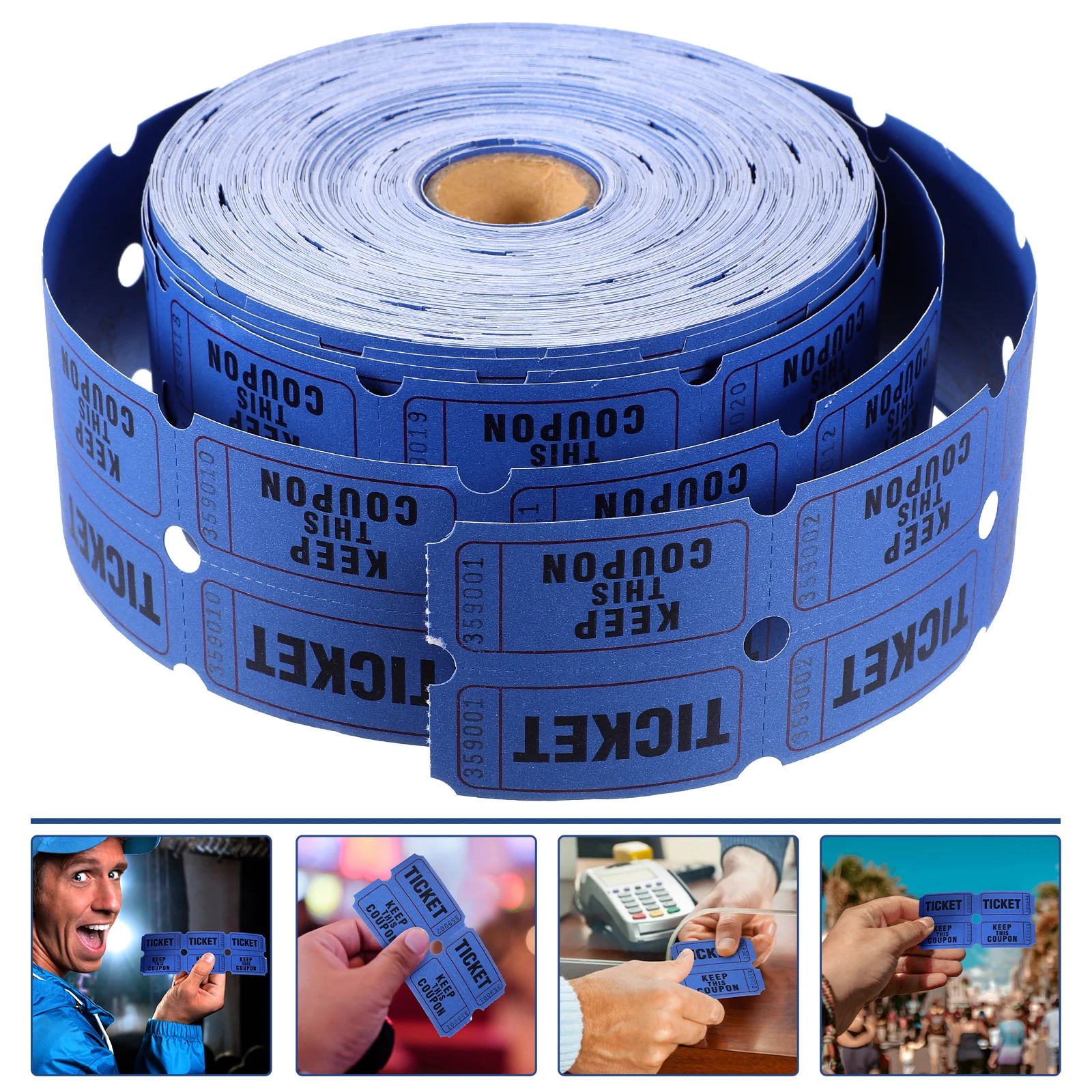 1000pc Raffle Tickets Bulk Lottery for Events Drawings Prize Games Thick Paper Perforated Sheets Carnival Activities Company