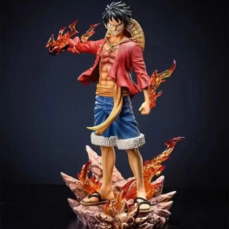 27cm One Piece Standing Posture Luffy Double Head Eagle Meteor Hat Group Gift PVC Statue Collectible Model Decoration Toys Gift