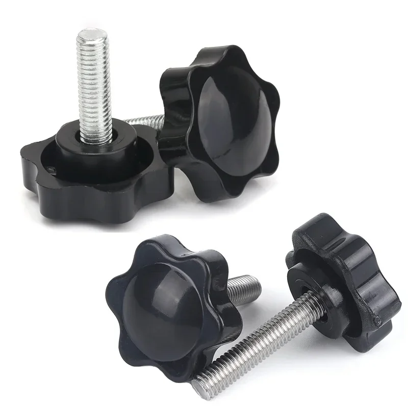 5/10pcs M4 M5 M6 M8 Thread Star Shaped Head Thread Clamping Screw Bolt Knob For Industry Equipment Plastic Carbon Steel