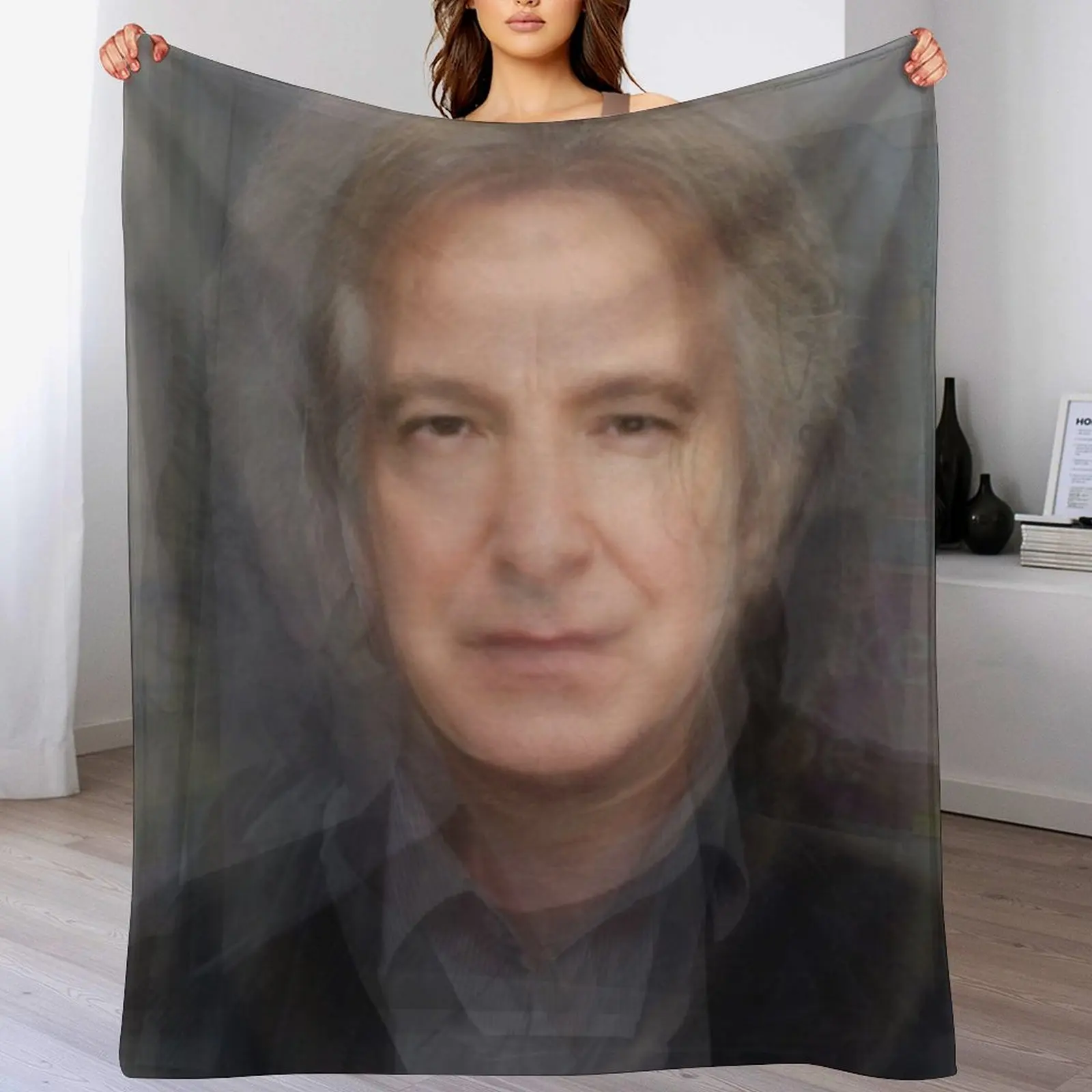 New Alan Rickman Severus Snape Portrait Overlay Throw Blanket halloween Flannel for winter warm for winter Blankets