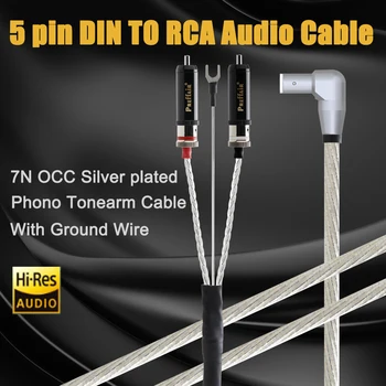 Hifi Odin tonearm cable 90 degree 5Pin Xlr RCA 7N OCC silver plated tonearm line Stright Audiophile LP vinyl record phono wire