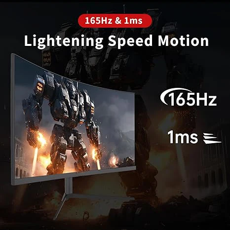 24 Inch Curved Gaming Monitor FHD 1920x1080 75Hz 100Hz 165Hz 1ms HDR10 110%sRGB VA Panel Desktop PC Display