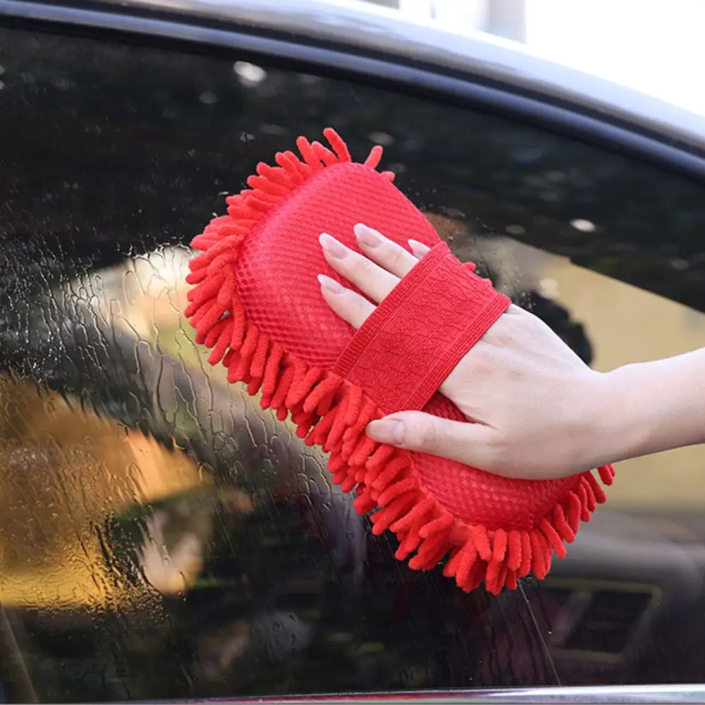 Microfiber Car Wash Glove Water Absorbing Sponge Large Car Cleaning Sponge Multifunction Scratch-free Detailing Sponge Gloves