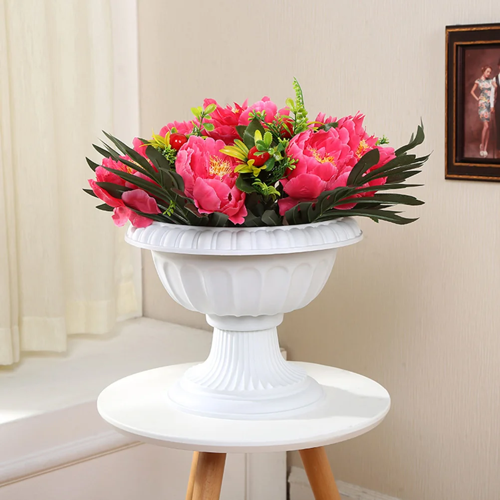 

6 Pcs Wedding Flower Pot Decoration European Style Garden Planter Roman Flowerpots Plastic Container Retro Design