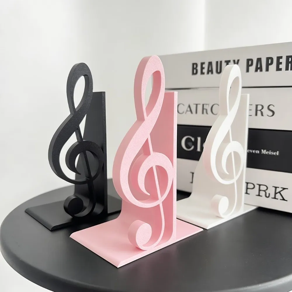 New 3D Printed Treble Clef Bookends Non-slip Elegant Music Note Bookstand Modern Unique Music Ornament Music Themed Room