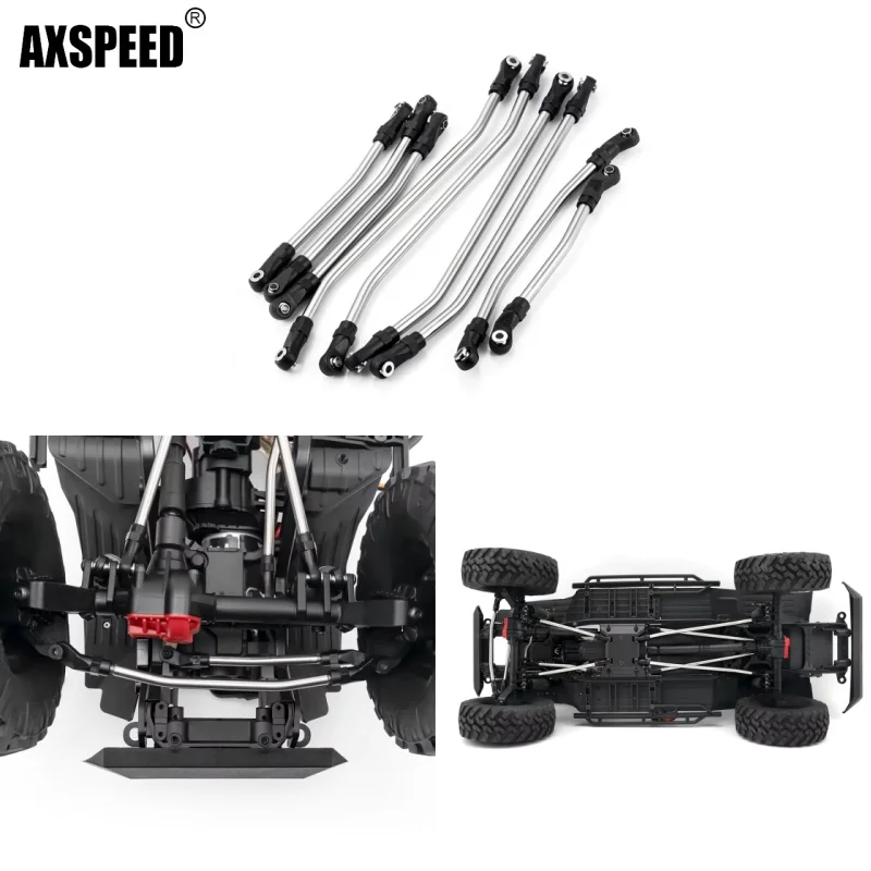 AXSPEED 353mm Stainless Steel Linkage Pull Rod For Axial SCX10 III JT Gladiator AXI03006 1/10 RC Crawler Upgrade Parts