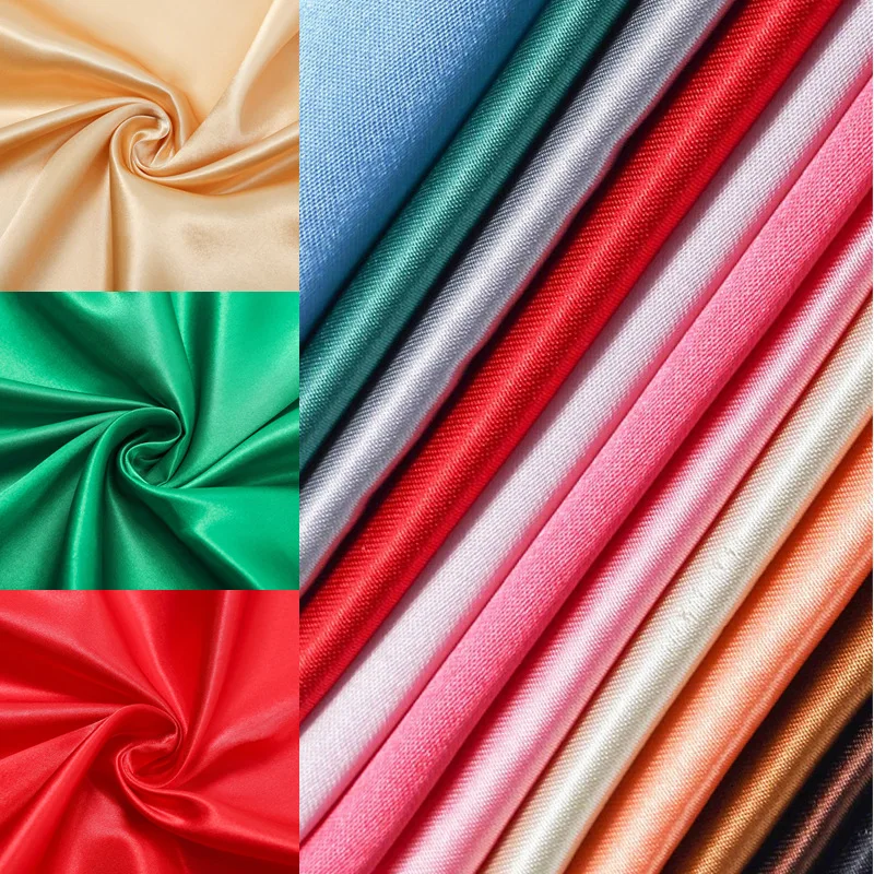 

Solid Satin Fabric Silky & Shiny Cloth Fabric, Smooth Bridal Satin Fabric for Wedding Dress, Clothing Making, DIY Crafts, Sewing