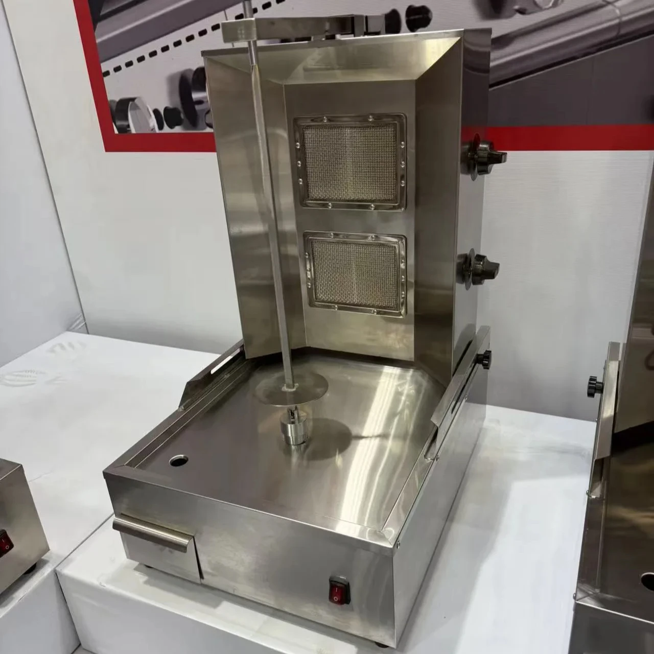 Factory Price Automatic Rotation Gas Shawarma Machine With 2 Burner BBQ Grill Machine Kebab Broiler For Restaurant Kitchen