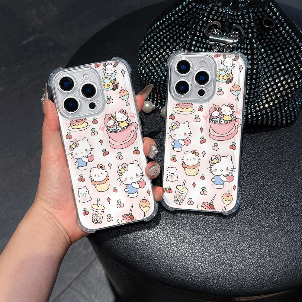 Hello Kitty Weiche Handyhülle für IPhone 15 Pro IPhone 16/15/14/13/12/11/x/xs/xs Max Mädchen Handyhüllen Hellokitty Anime Zubehör
