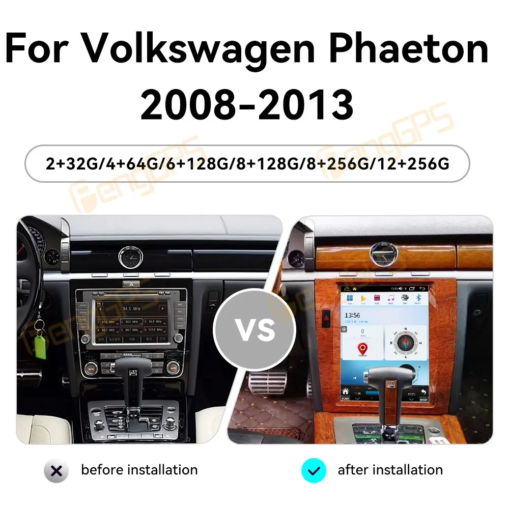 Android 14 Infotainment Screen For Volkswagen Phaeton 2008-2013 12.1