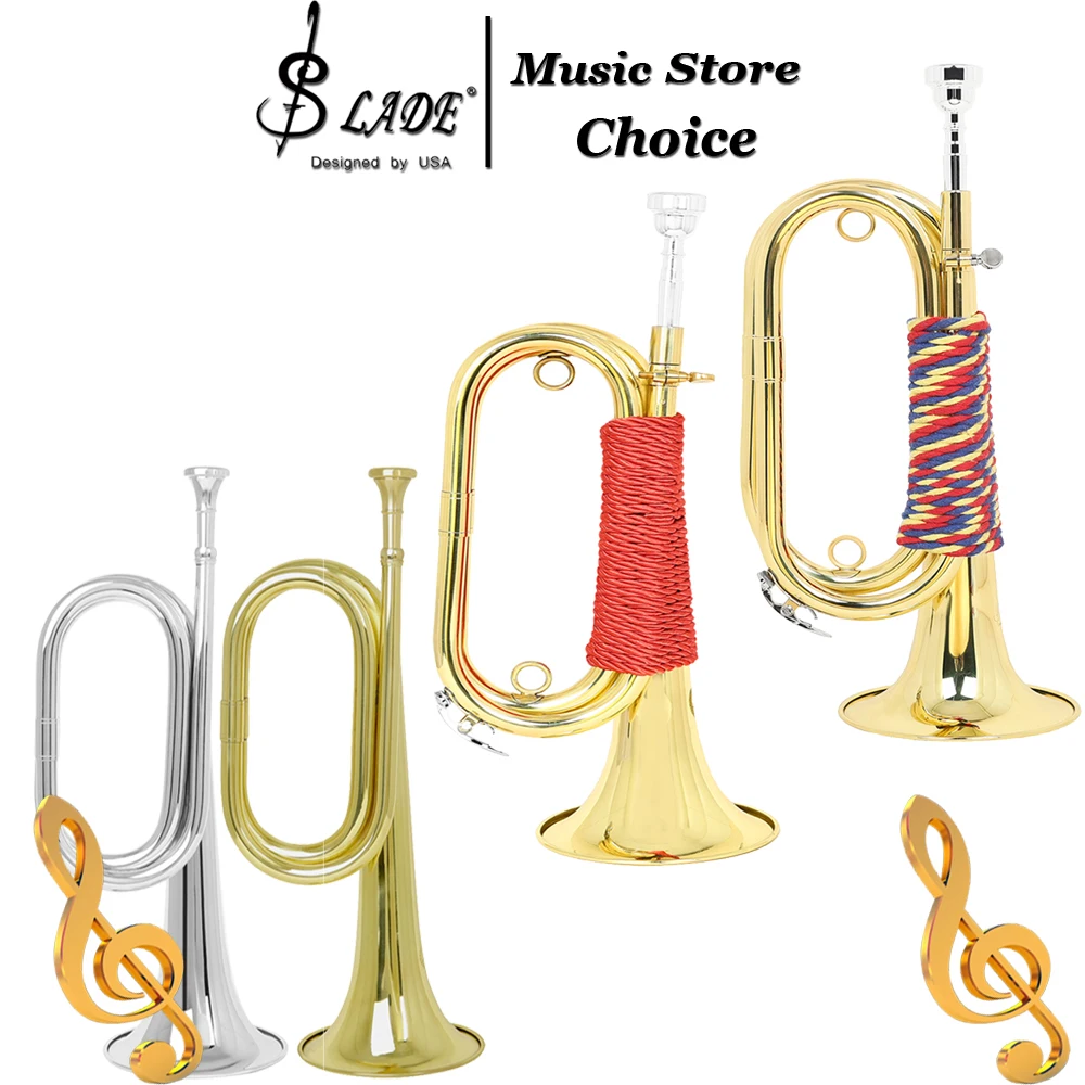 metal-bugle-trumpet-brass-cavalry-horn-military-chong-fenghao-pure-copper-step-trumpet-ideal-for-beginnner-band-playing-practice